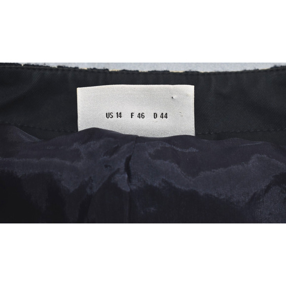 B8 Auth AKRIS PUNTO Nvy/Blk & White Tweed Zip & Snap Front Blazer Jacket Size 14 - Picture 8 of 10